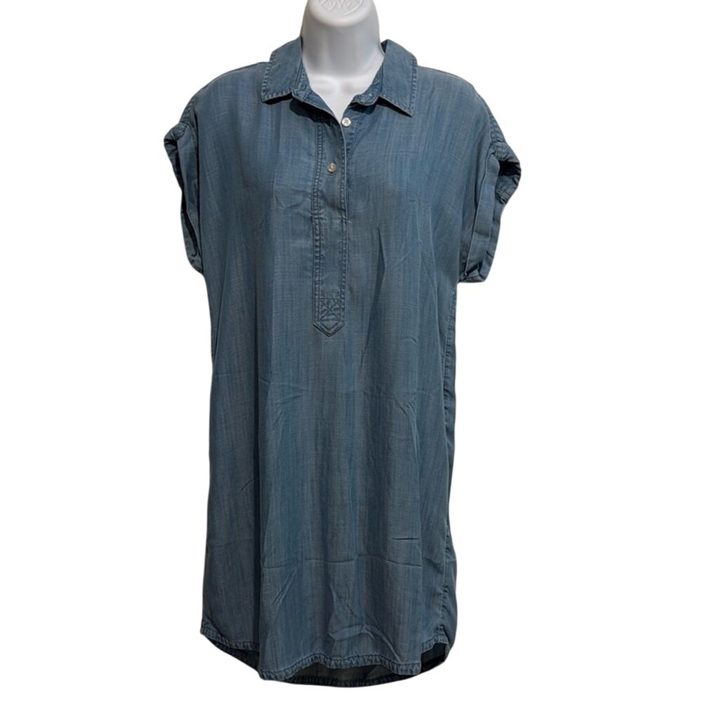 Vineyard Vines Lightweight Chambray Pullover Shirt Dress with Collar Size 4 EUC